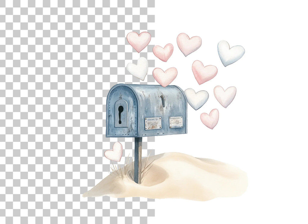 Love Mailbox with Hearts Clipart Bundle