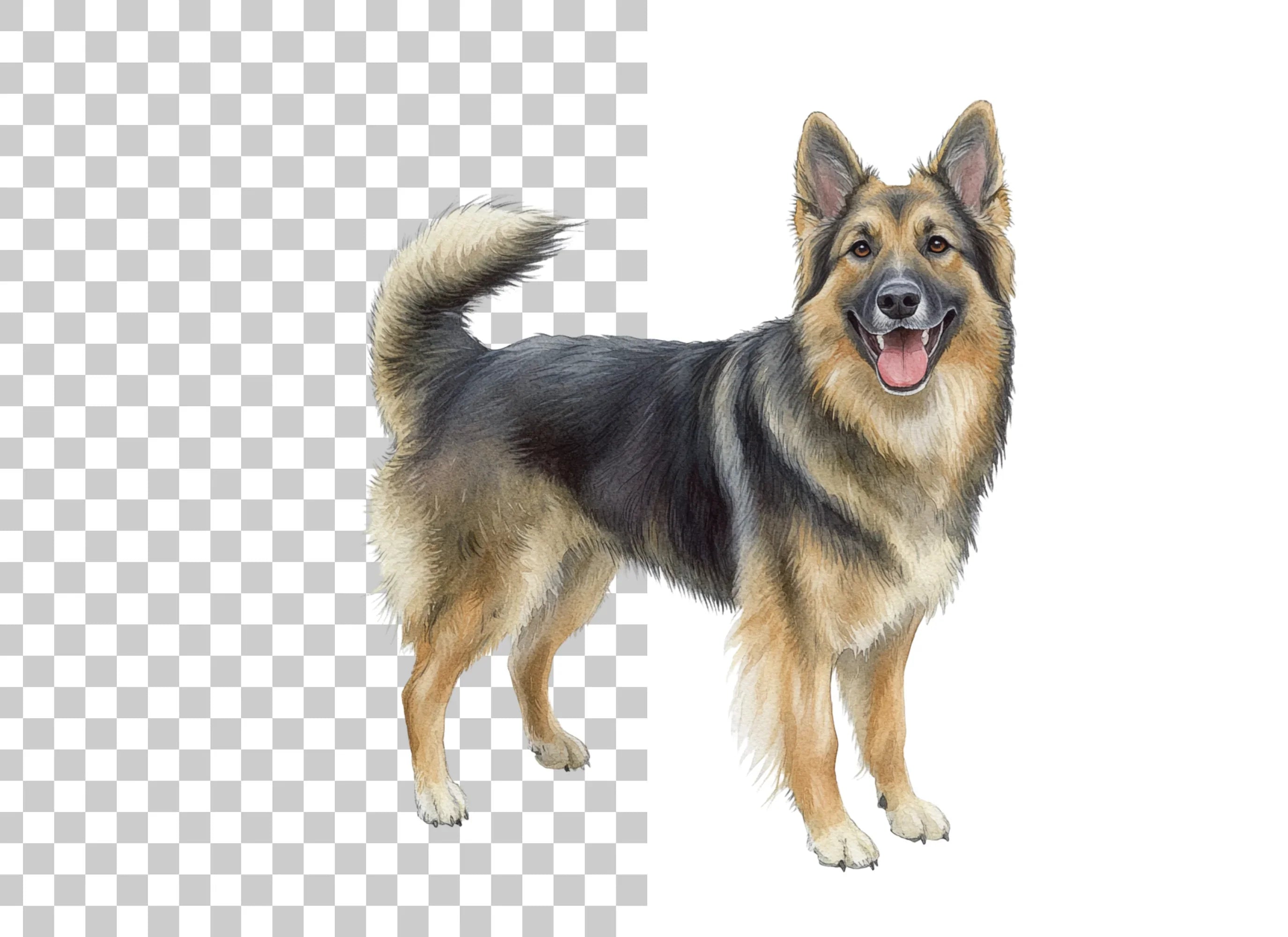 Happy German Shepherd Dog Clipart Bundle