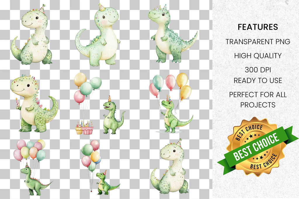 Cute Dinosaur Clipart Bundle