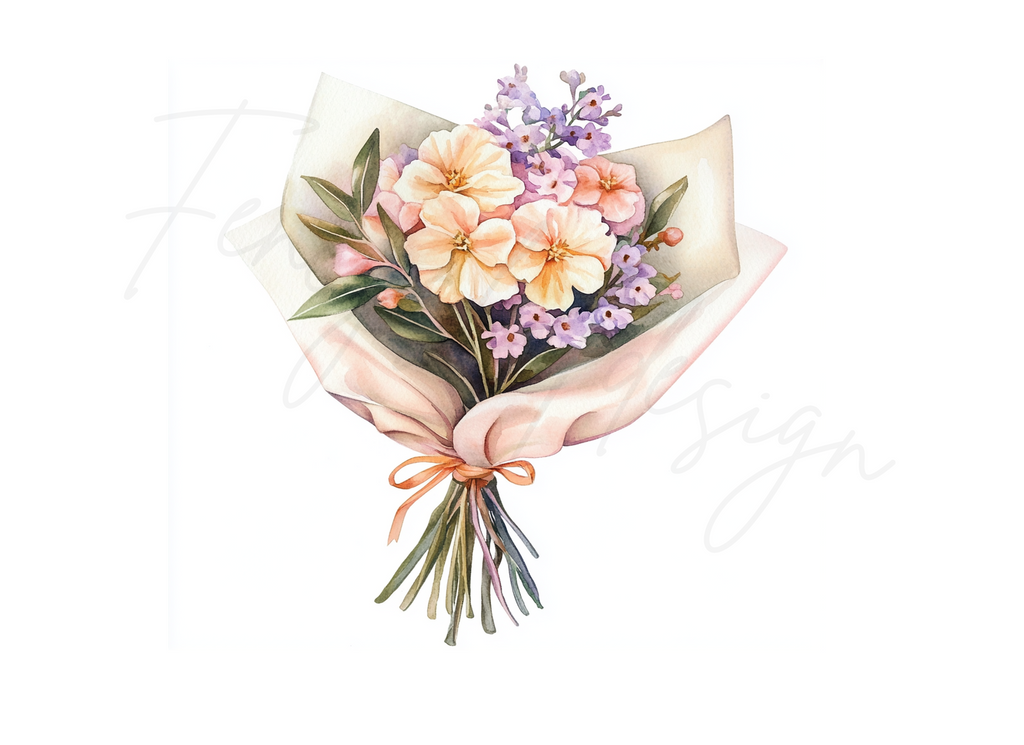 Elegant Flower Bouquet Clipart Bundle