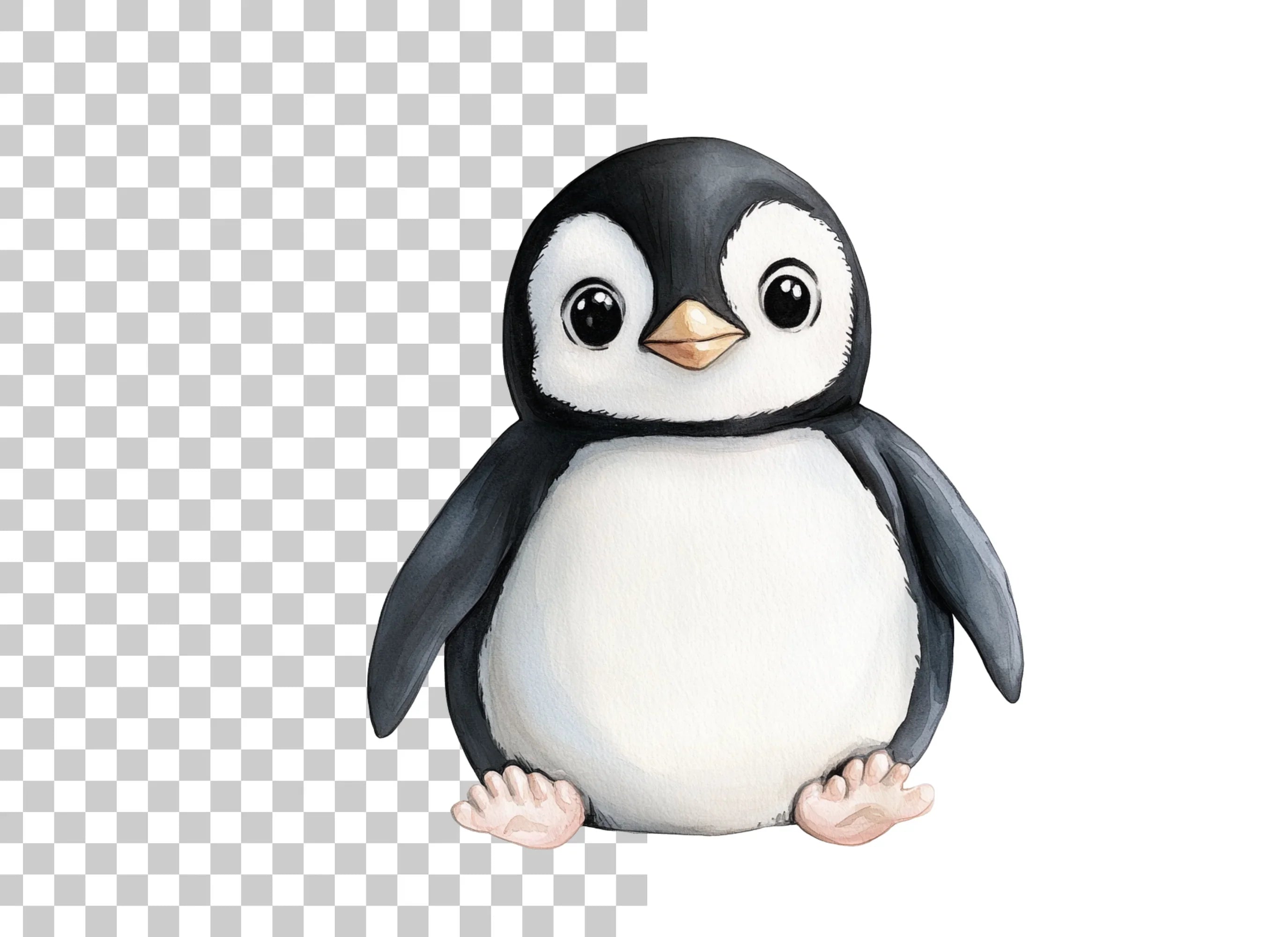 Cute Baby Penguin Clipart Bundle