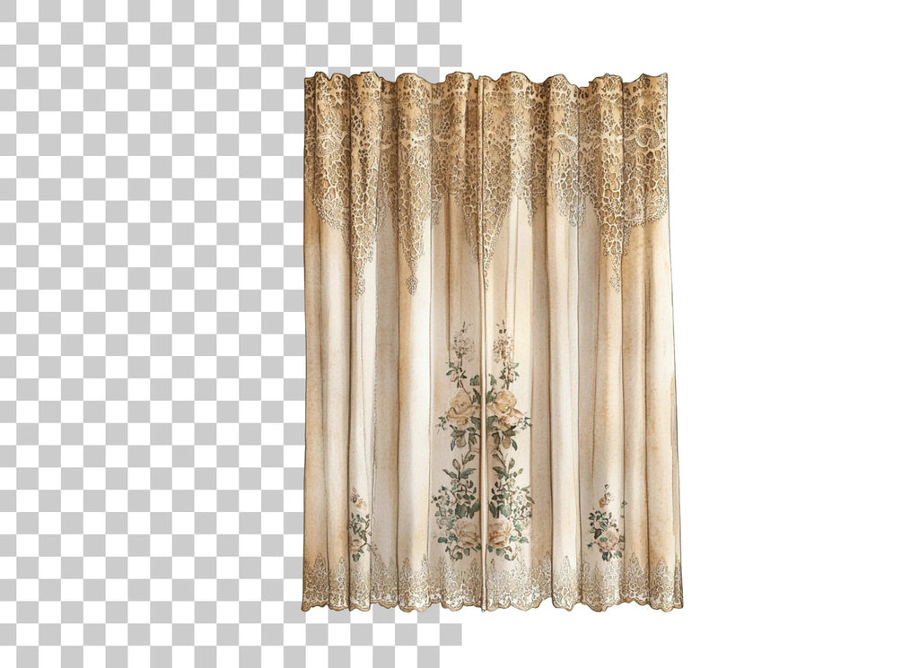 Elegant Lace Curtains Clipart Bundle