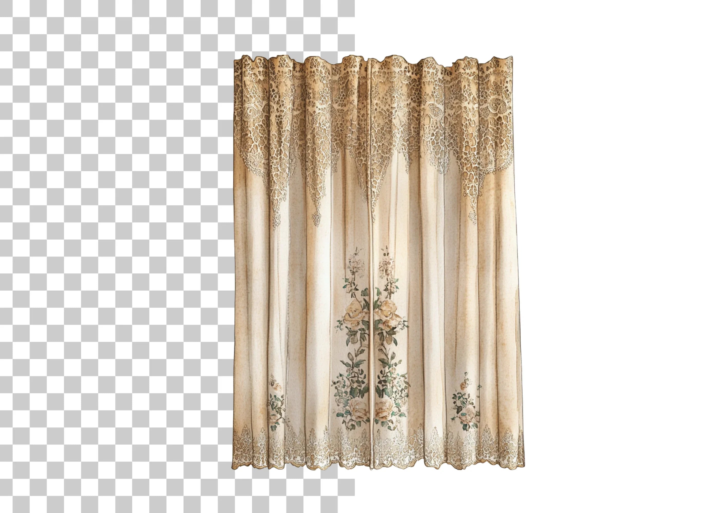Elegant Lace Curtains Clipart Bundle