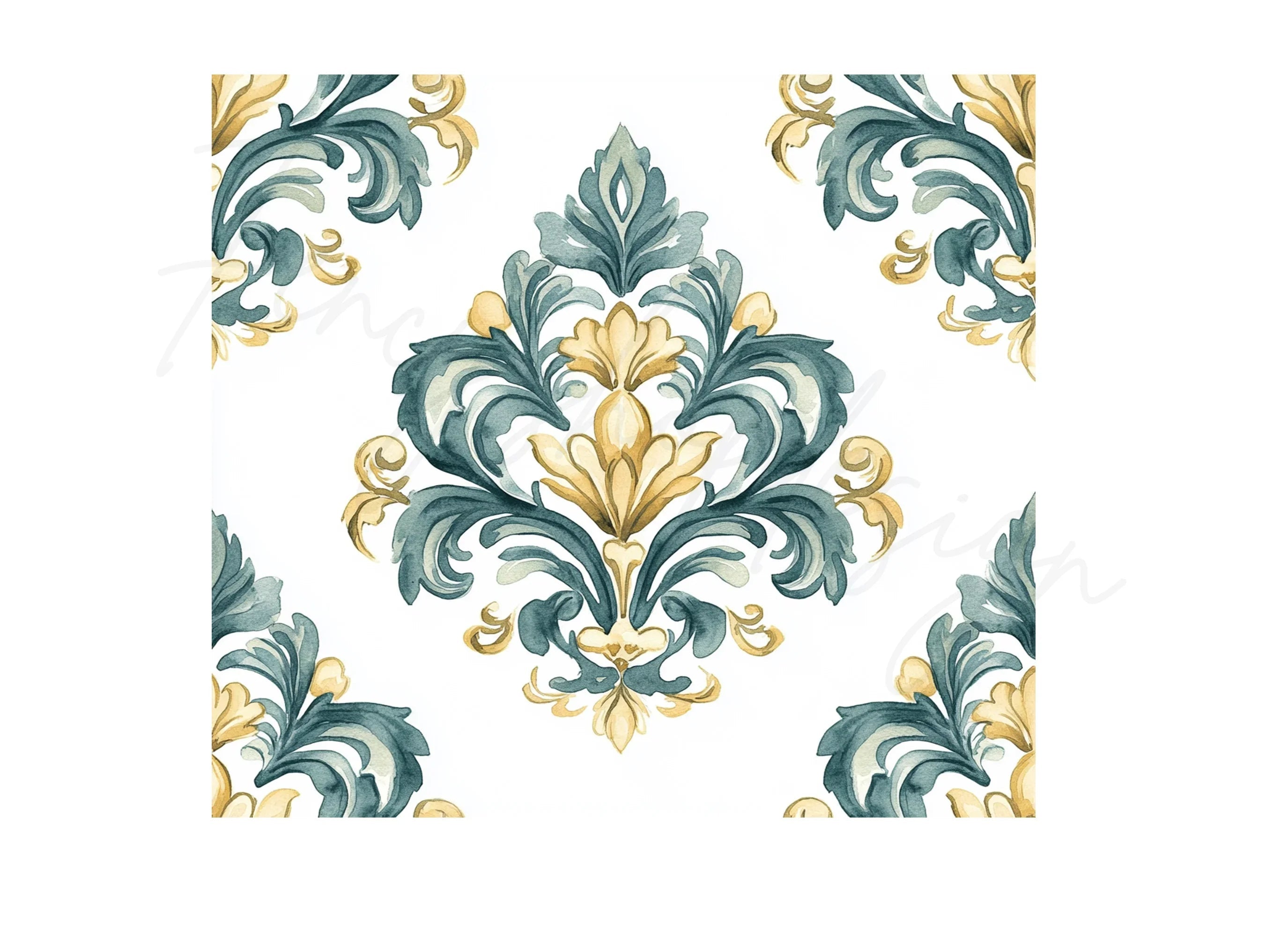 Elegant Damask Pattern Clipart Bundle