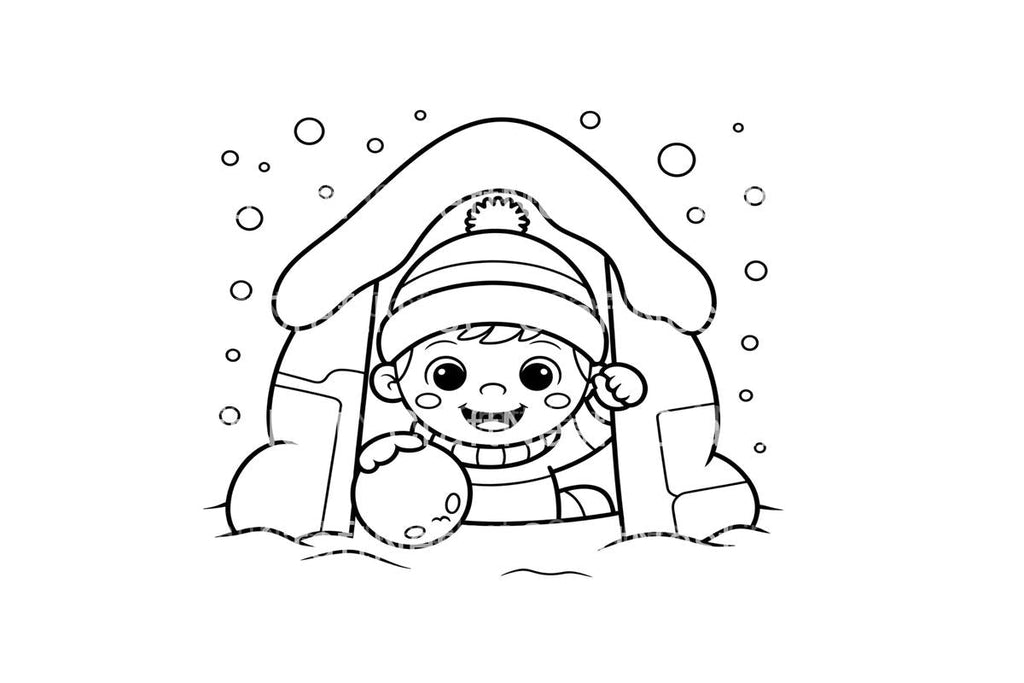 Winter Fun Snowball Fight Coloring Books