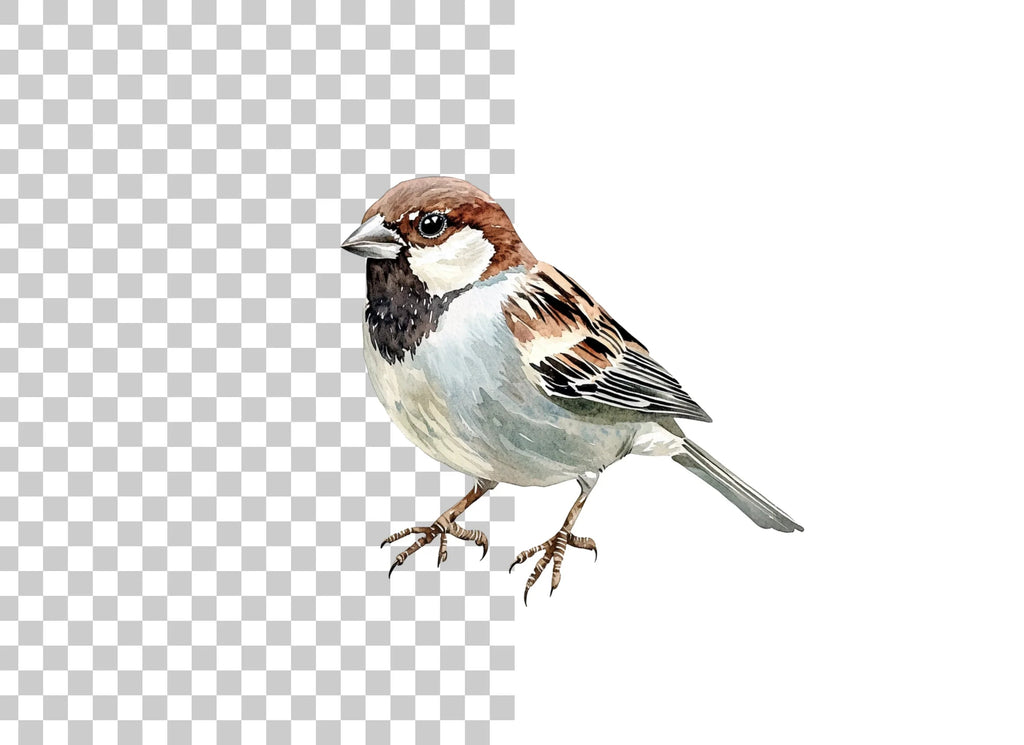House Sparrow Bird Clipart Bundle