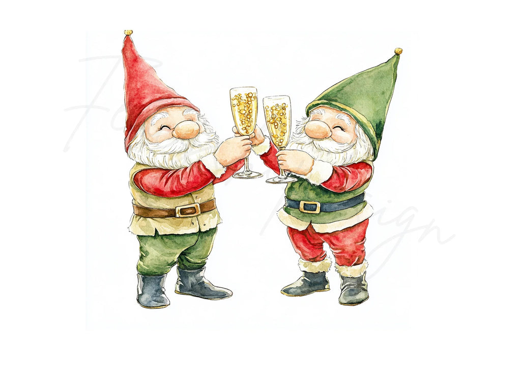 Gnomes Toasting Clipart Bundle
