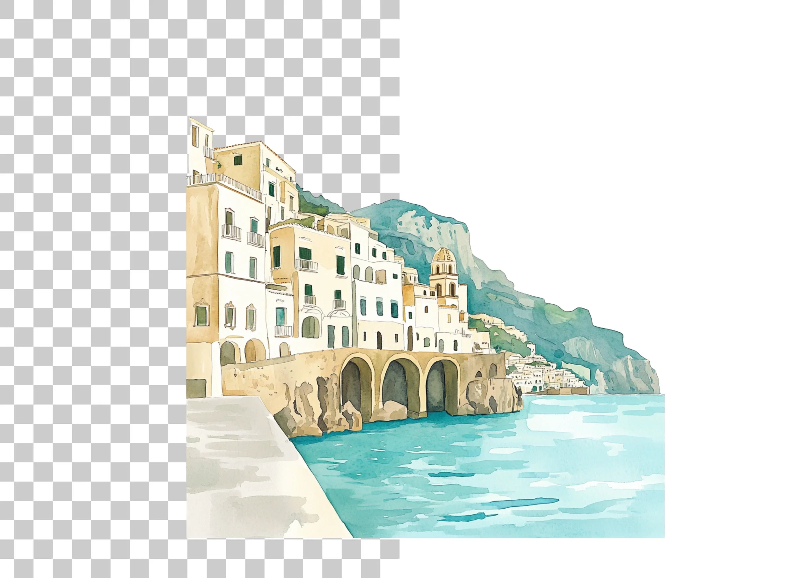 Amalfi Coast Clipart Bundle