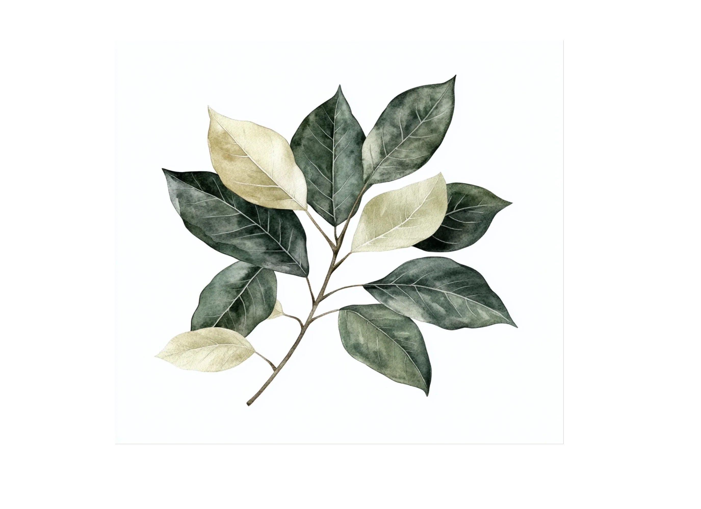 Elegant Green Gold Leaves Clipart Bundle