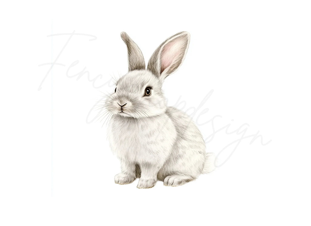 White Bunny Rabbit Clipart Bundle