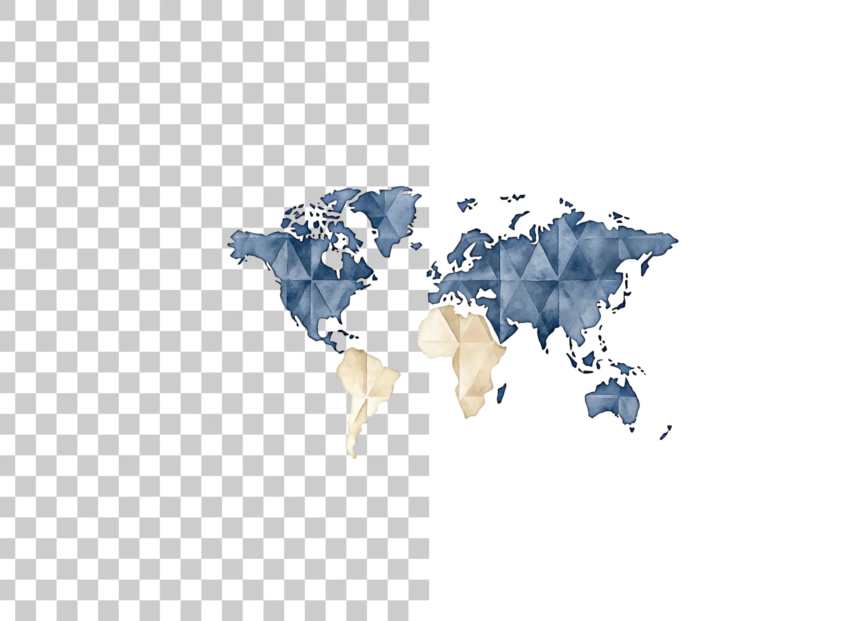 Geometric World Map Clipart Bundle