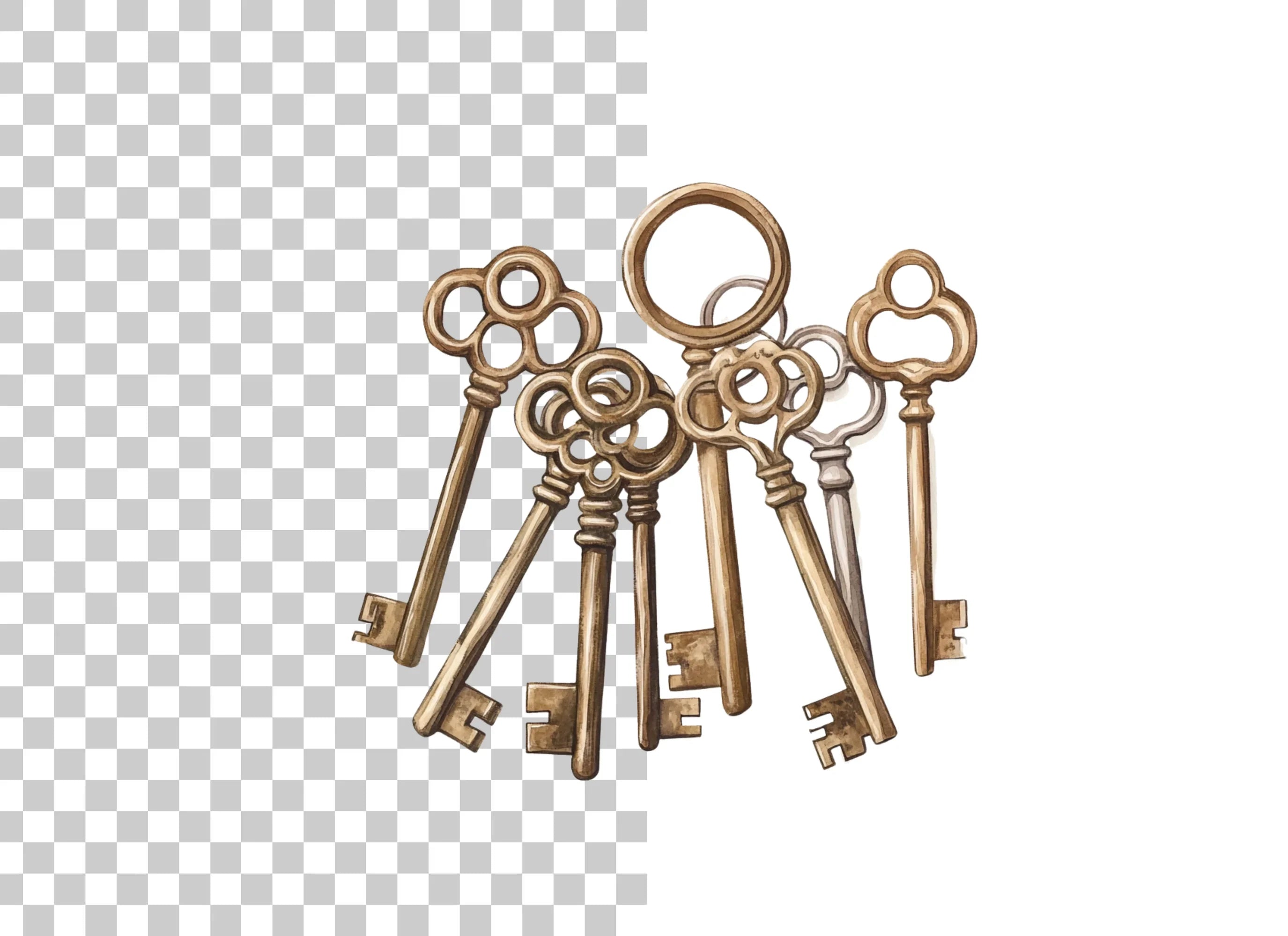 Vintage Key Clipart Bundle