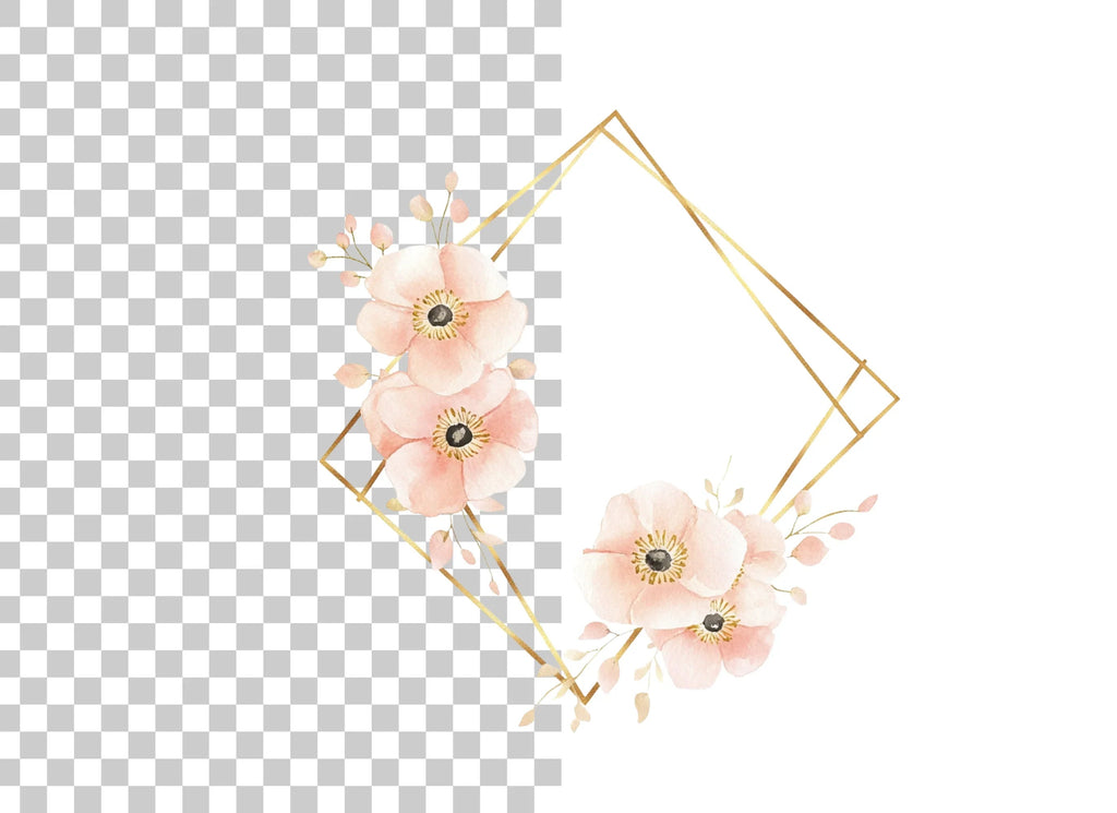 Geometric Floral Frames Clipart Bundle