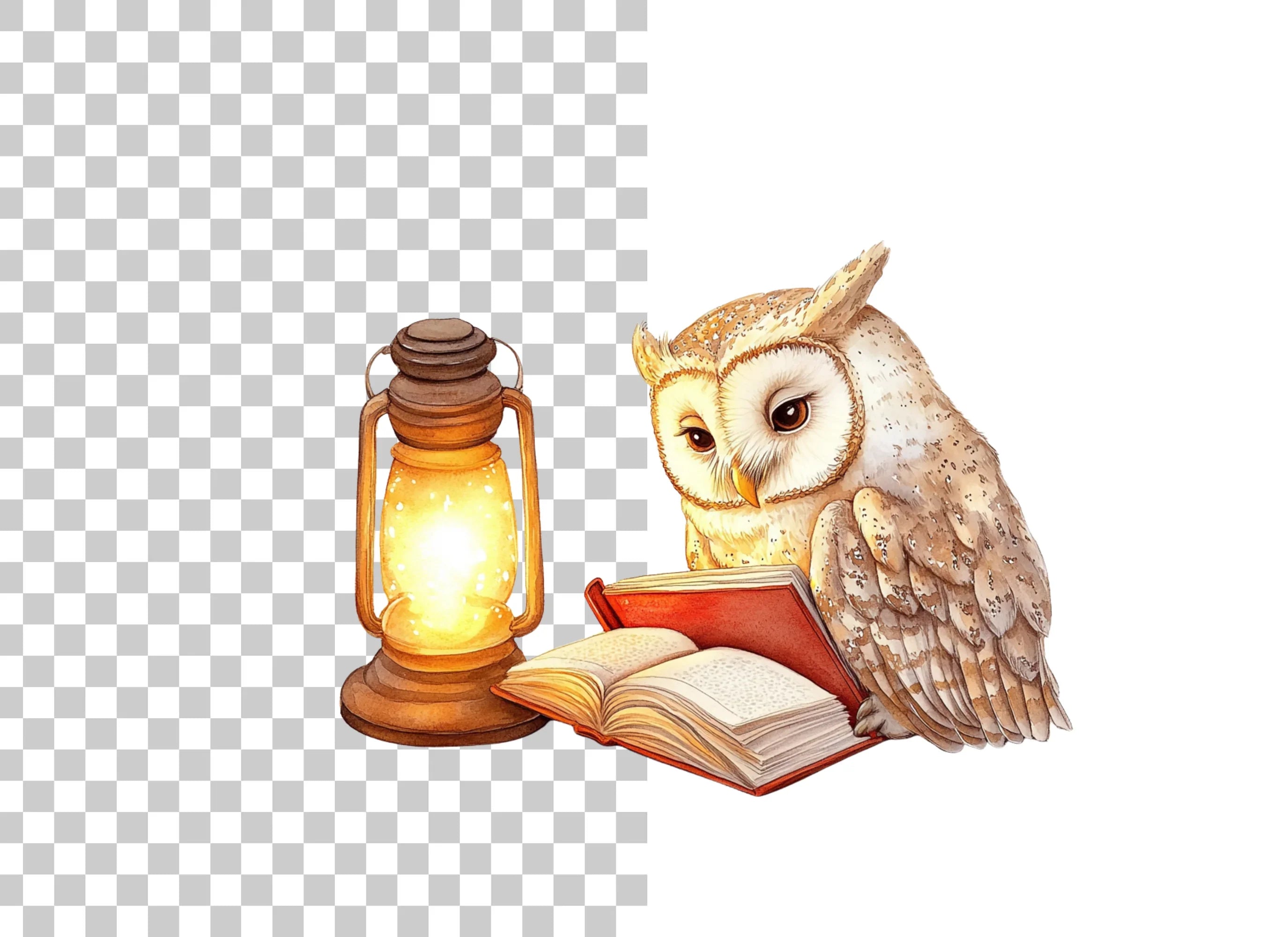 Wise Owls Reading Clipart Bundle