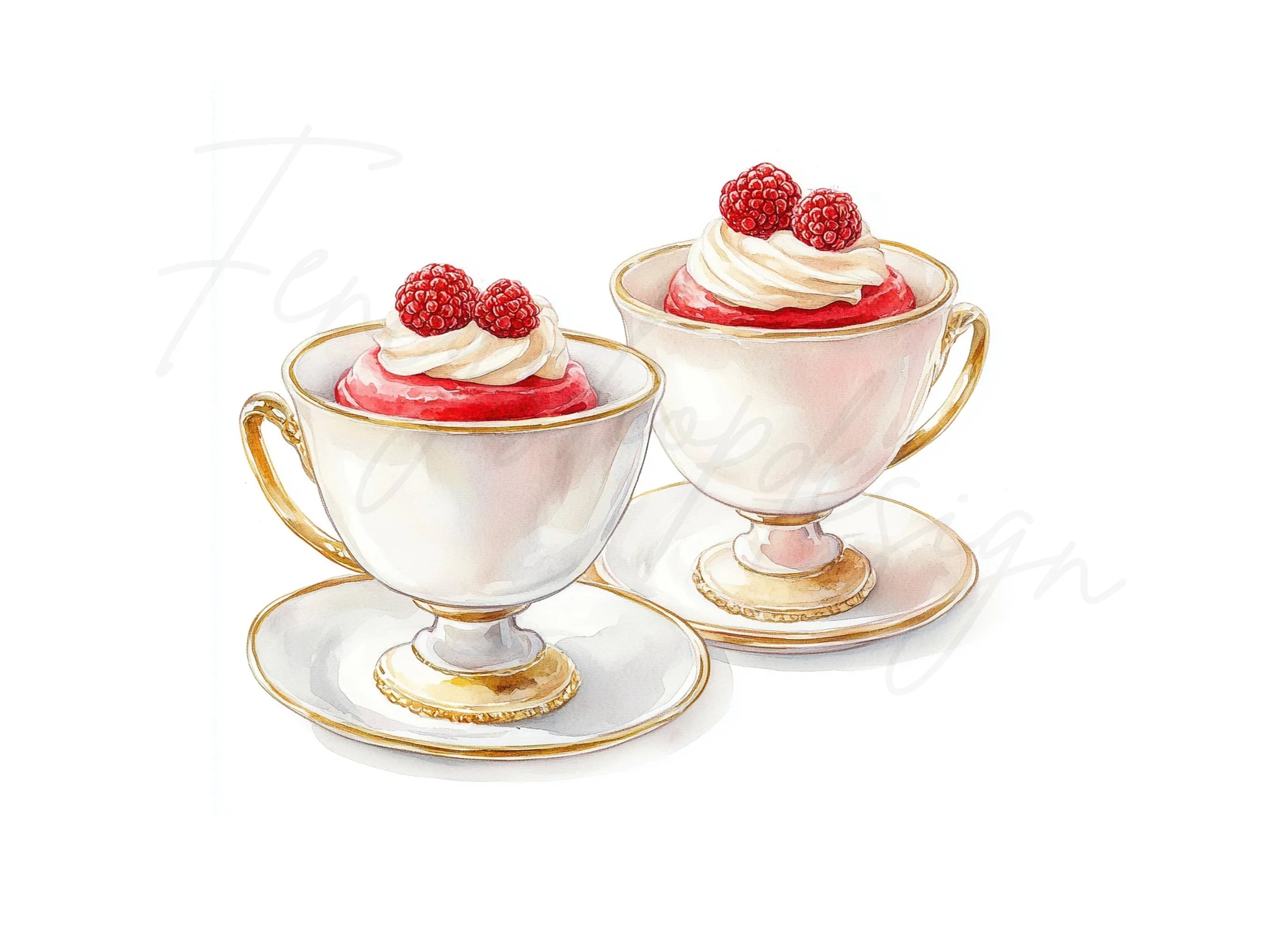 Raspberry Dessert Clipart Bundle