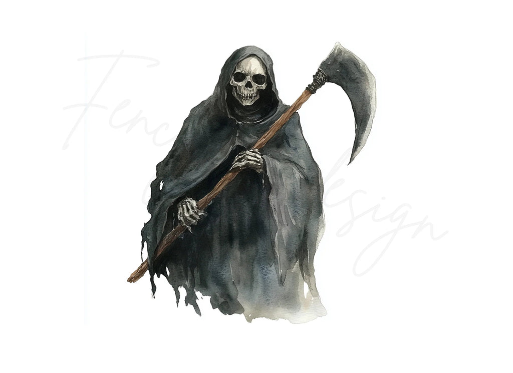 Grim Reaper Scythe Clipart Bundle