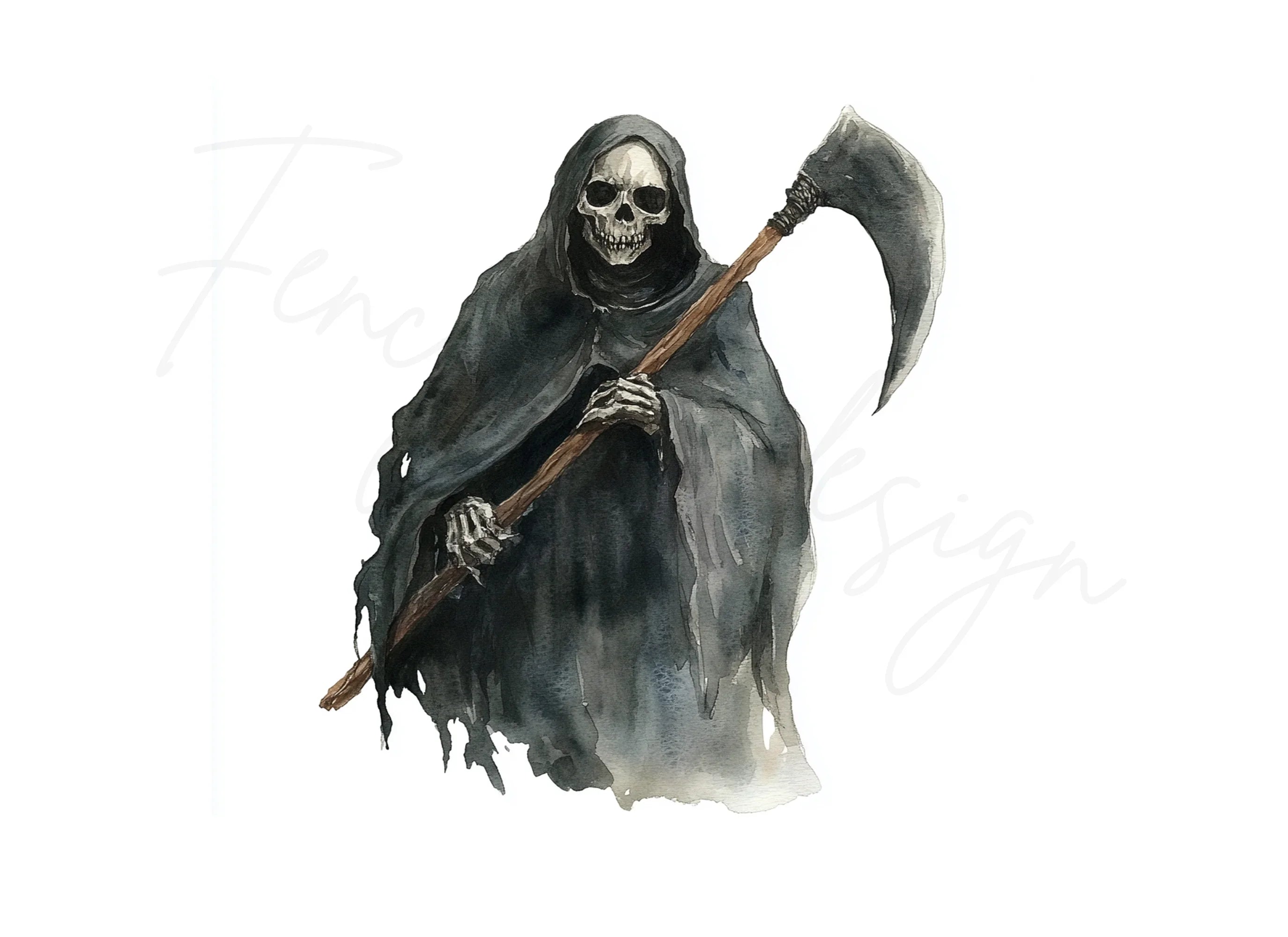 Grim Reaper Scythe Clipart Bundle