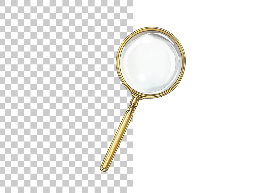 Golden Magnifying Glass Clipart Bundle