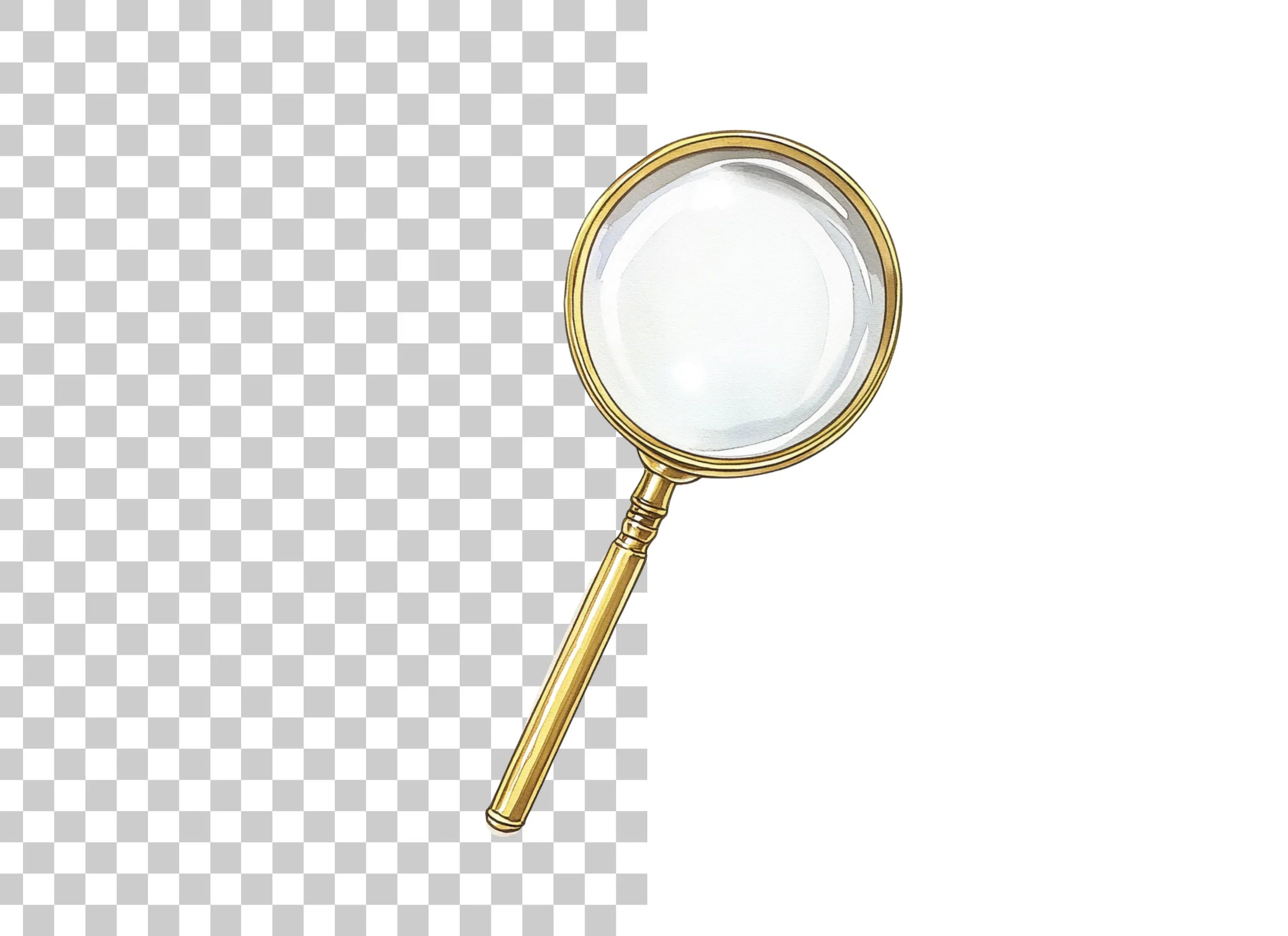 Golden Magnifying Glass Clipart Bundle