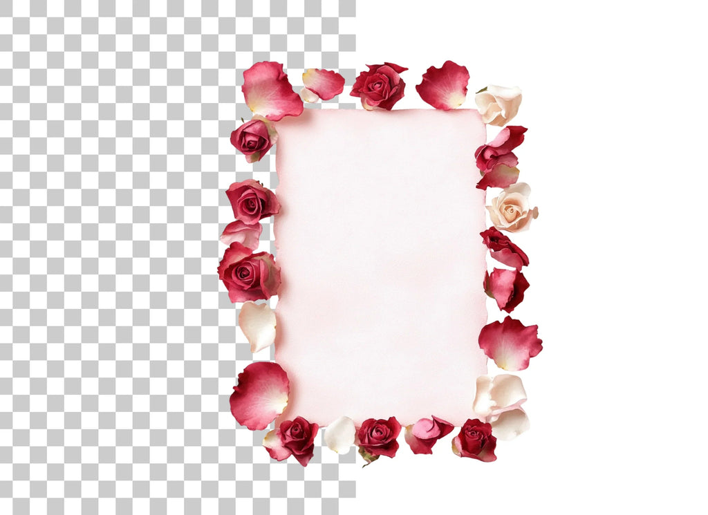 Rose Petal and Bud Frames Clipart Bundle