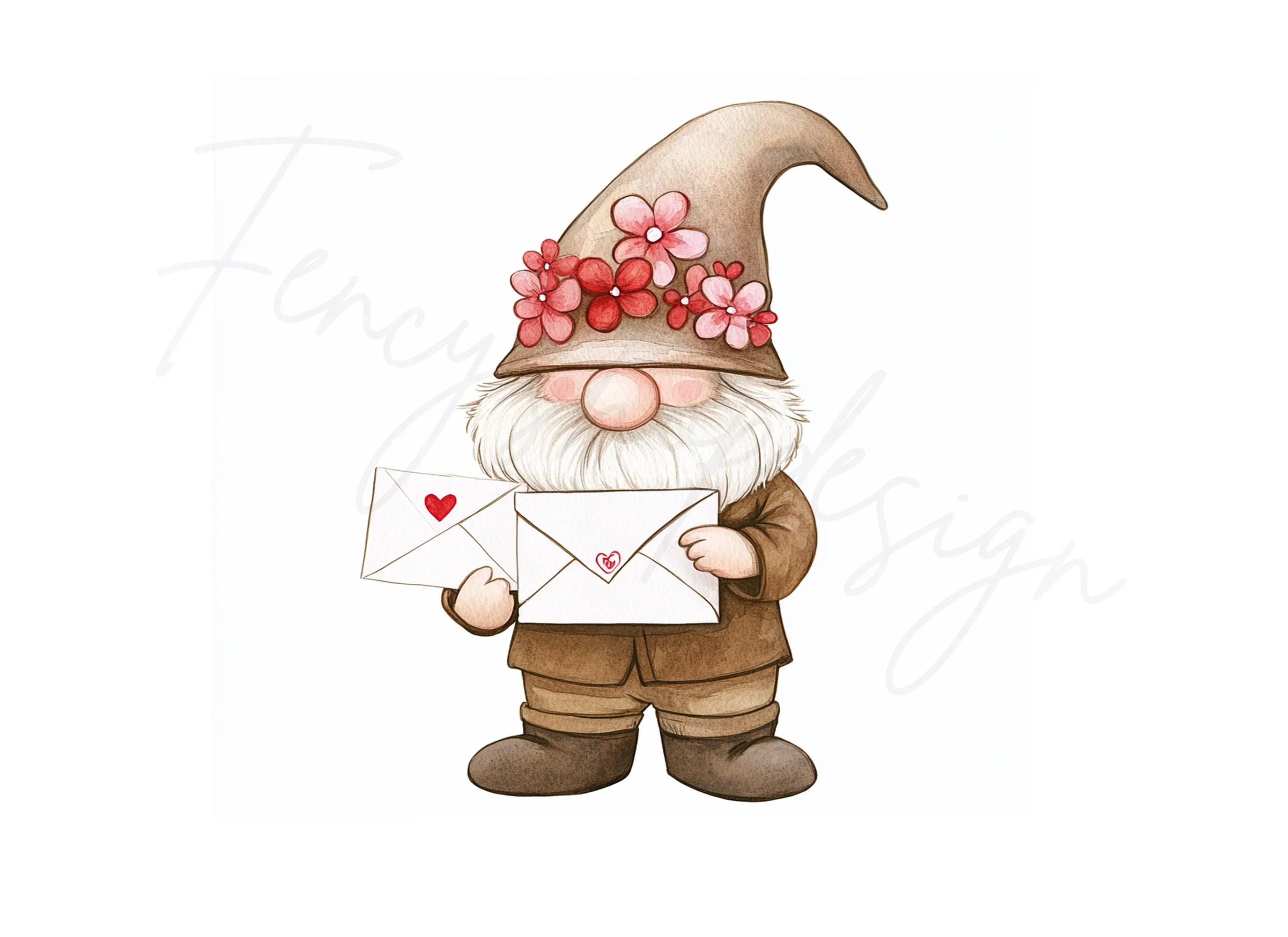 Valentine Gnomes Love Letters Clipart Bundle