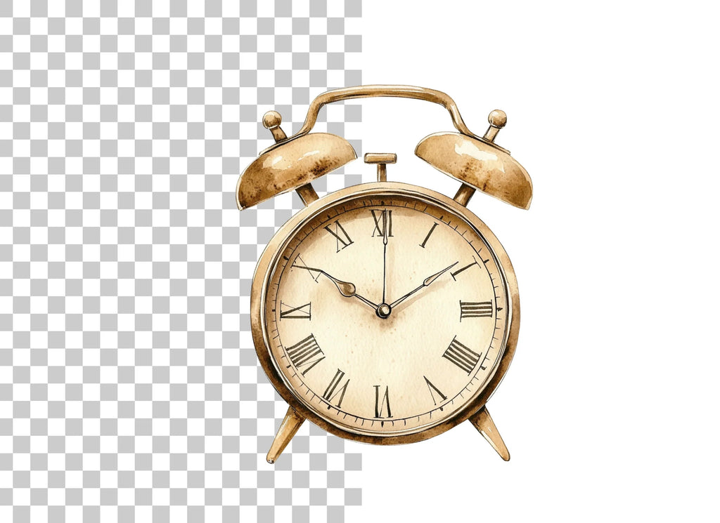 Vintage Alarm Clock Clipart Bundle