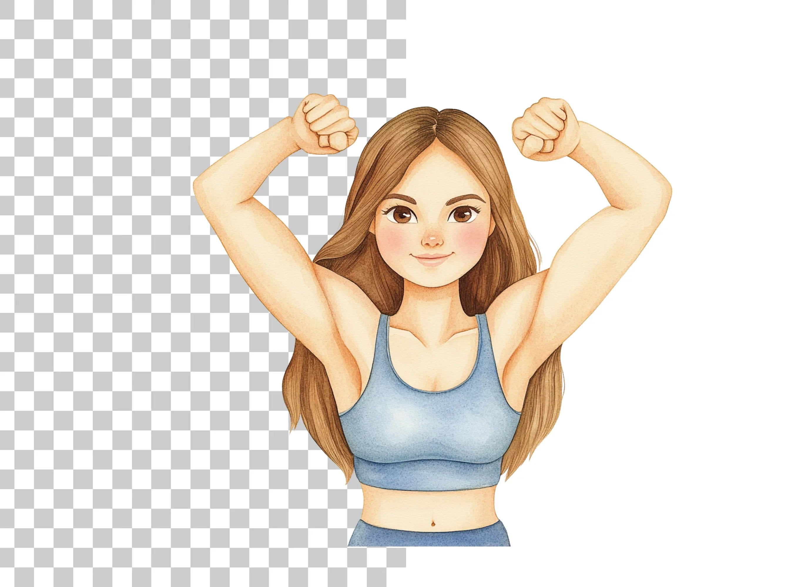 Strong Woman Fitness Power Clipart Bundle