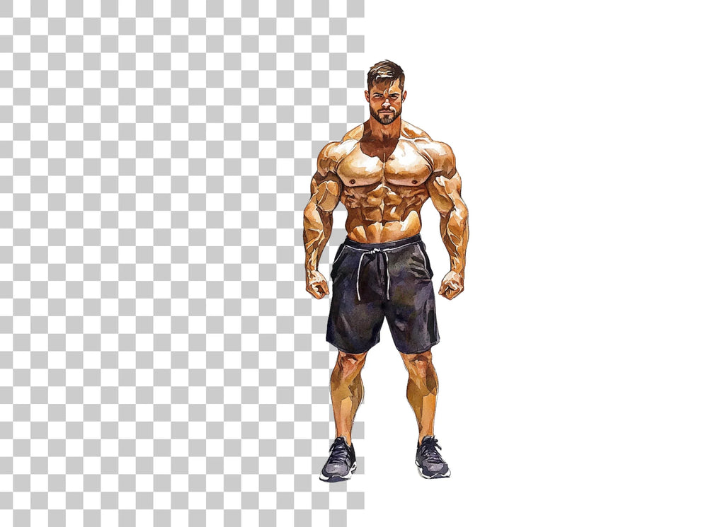 Muscular Men Fitness Clipart Bundle