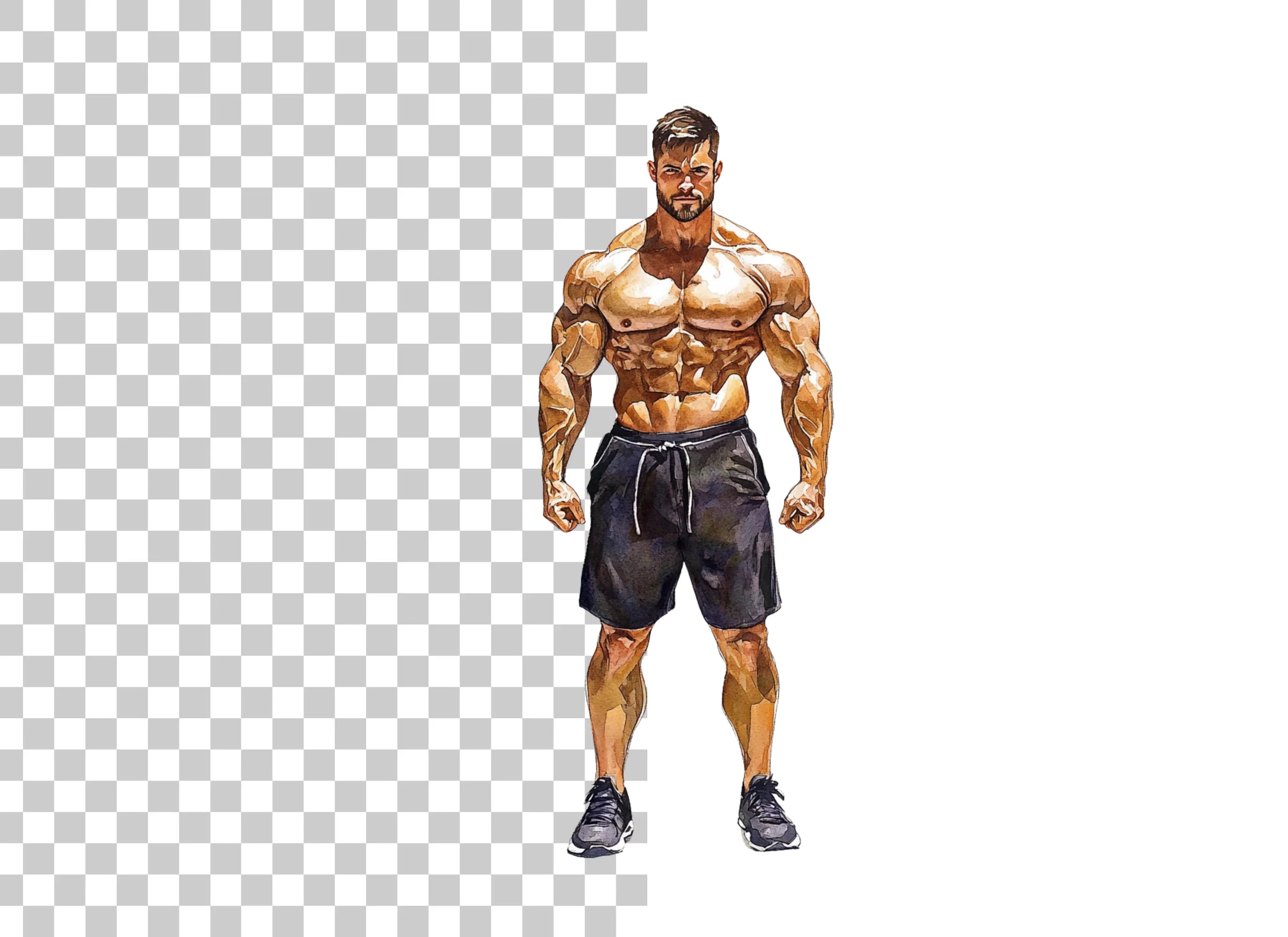 Muscular Men Fitness Clipart Bundle