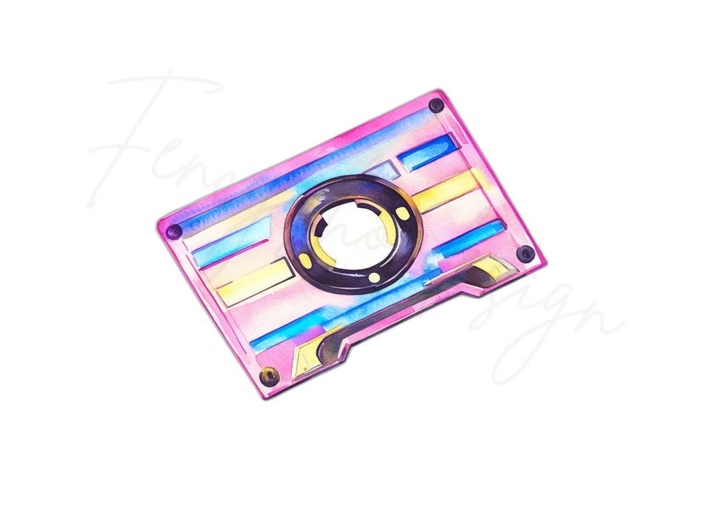 Retro Cassette Tape Clipart Bundle