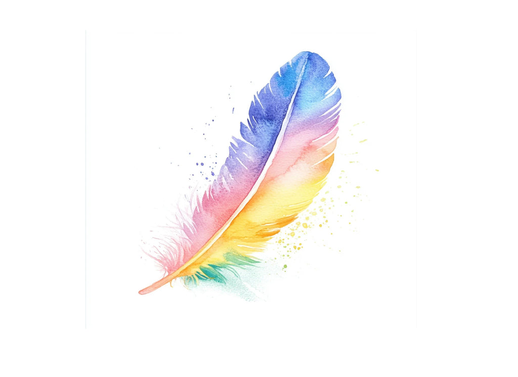Vibrant Rainbow Feathers Clipart Bundle
