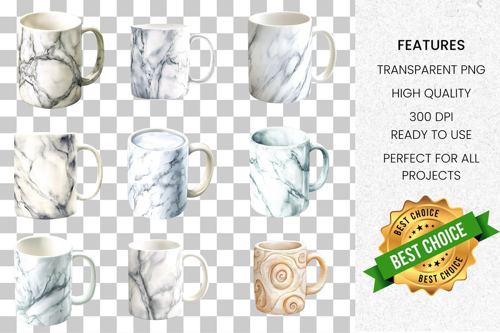 Marble Swirl Clipart Bundle