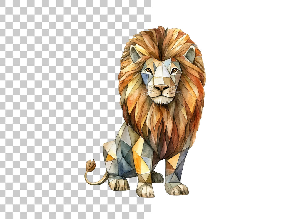 Geometric Lion Clipart Bundle