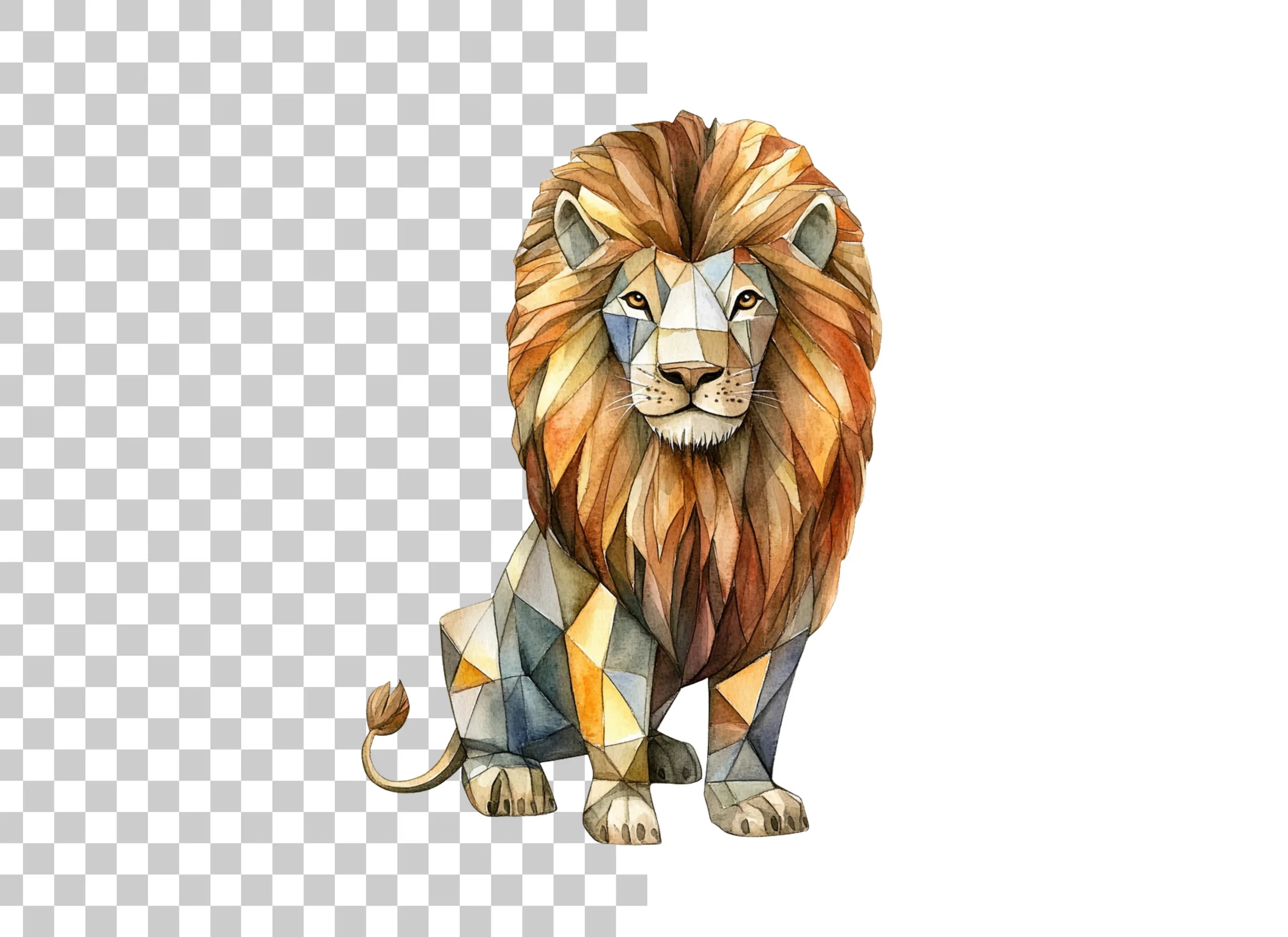 Geometric Lion Clipart Bundle