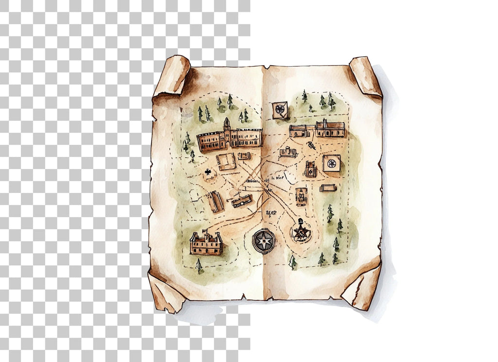 Hand Drawn Military Base Map Clipart Bundle