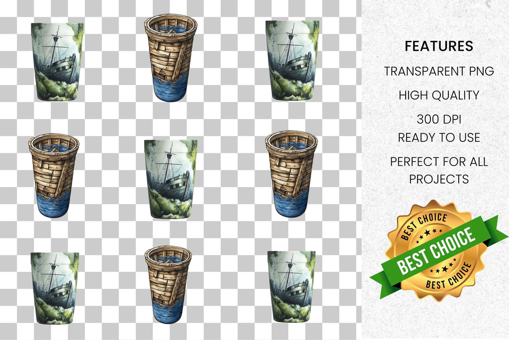 Rustic Nature Tumbler Designs Clipart Bundle