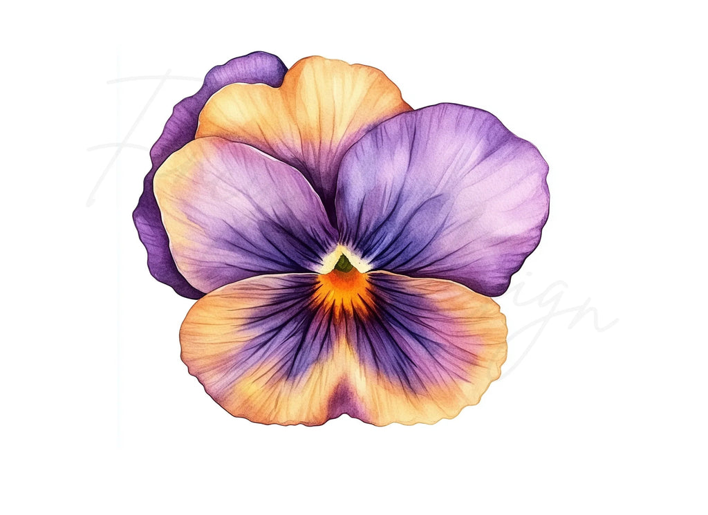 Vibrant Pansy Flowers Clipart Bundle