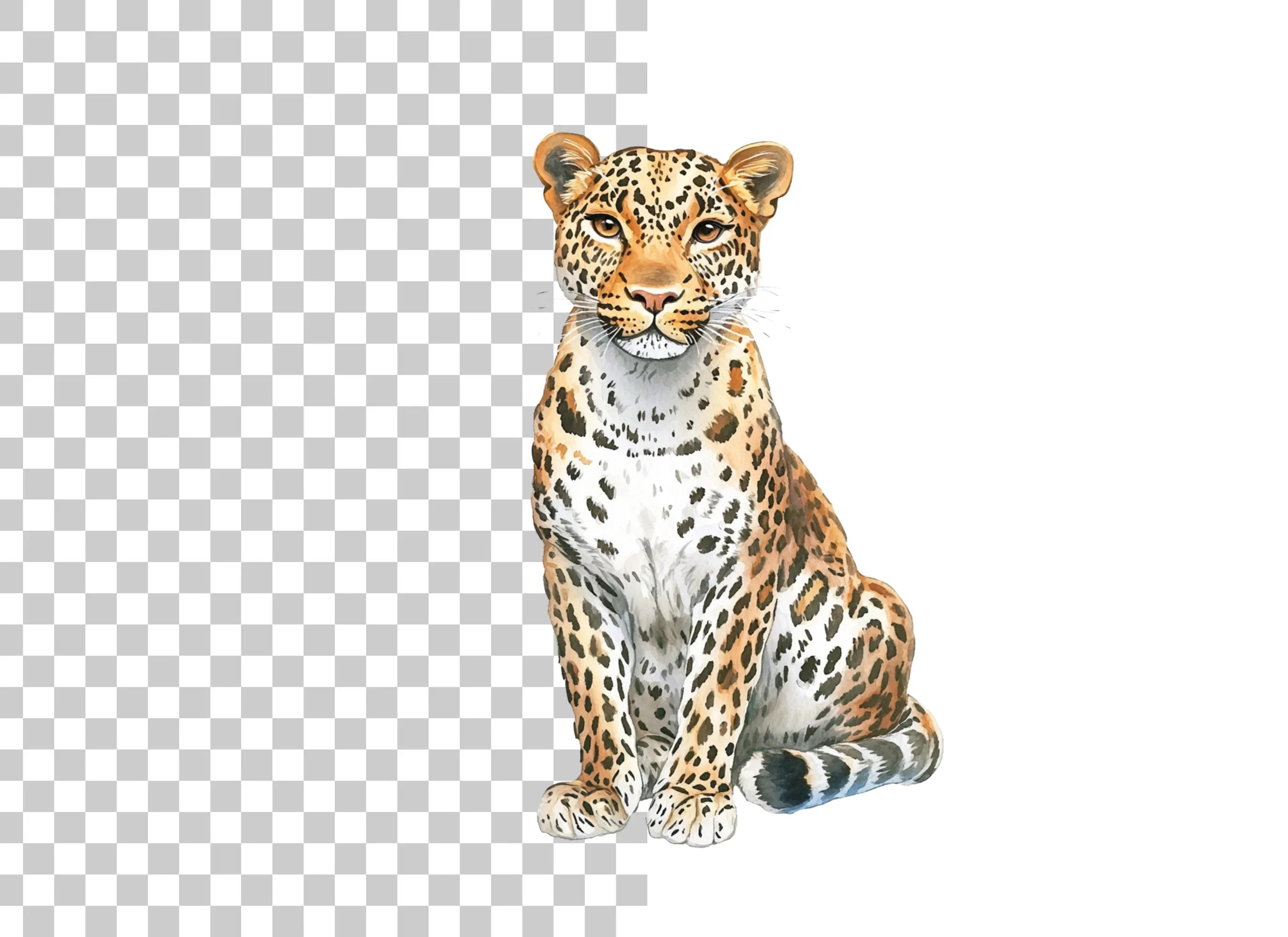 Sitting Leopard Clipart Bundle
