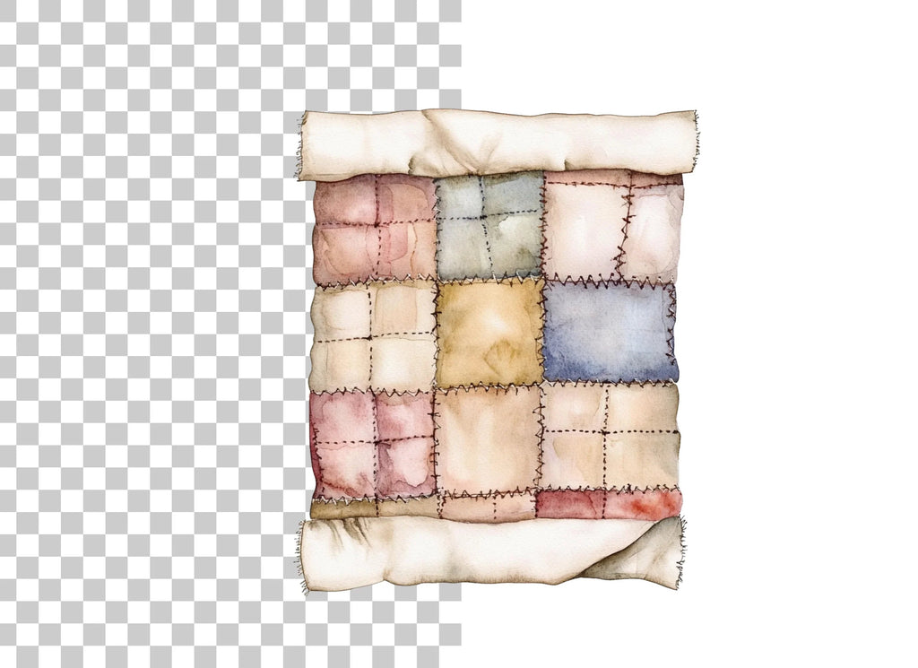 Hand Stitched Patchwork Quilt Clipart Bundle
