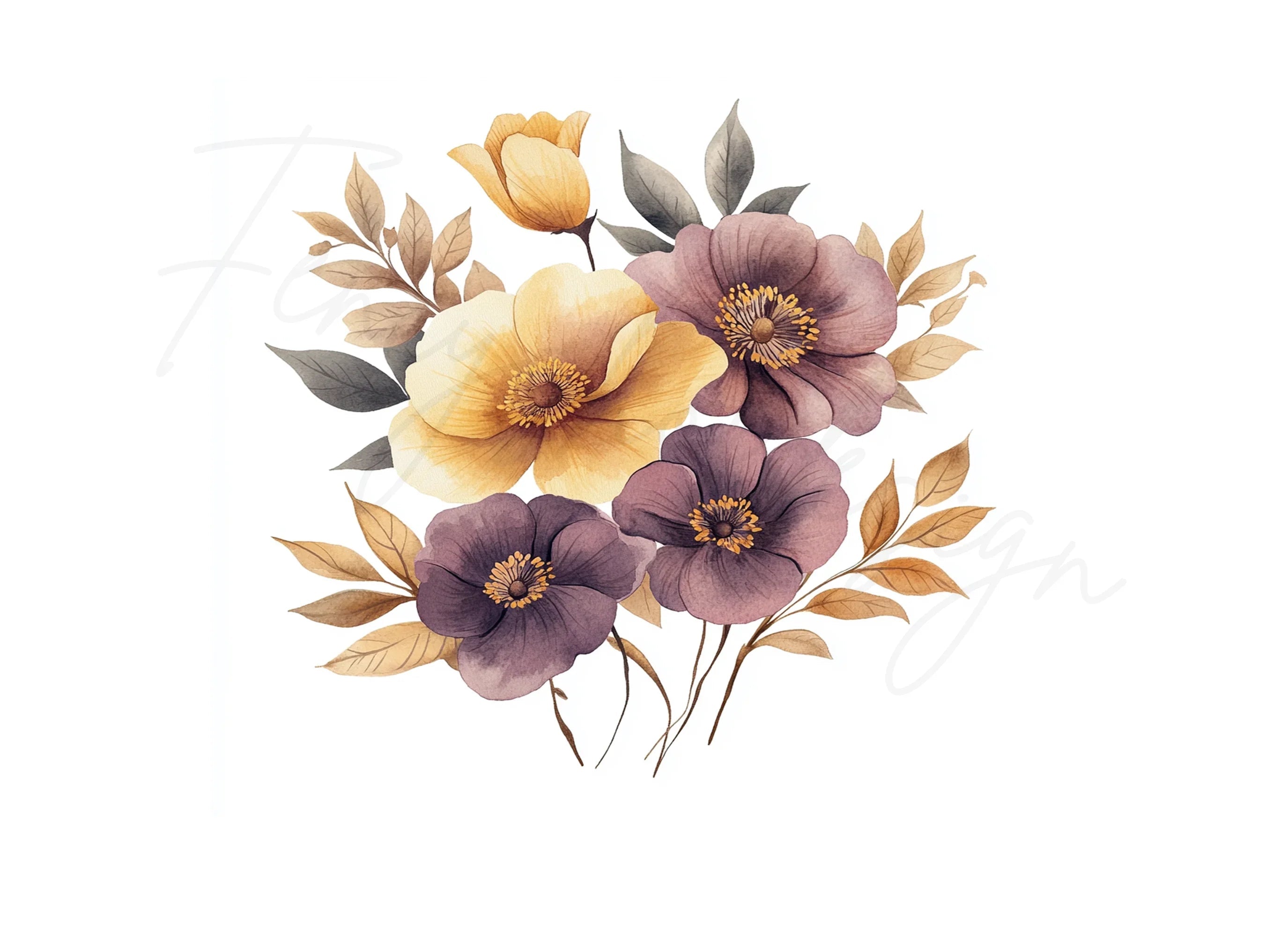 Floral Bouquet Clipart Bundle