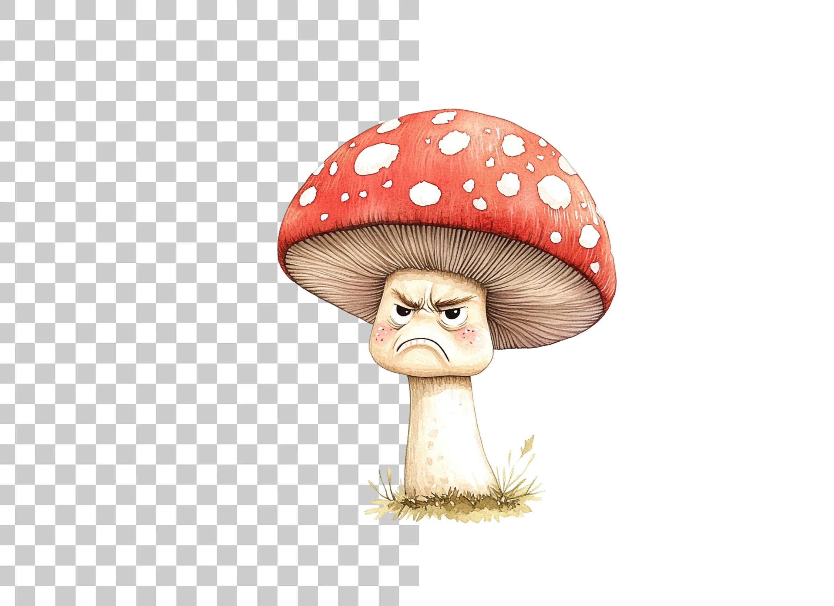 Angry Mushroom Character Clipart Bundle