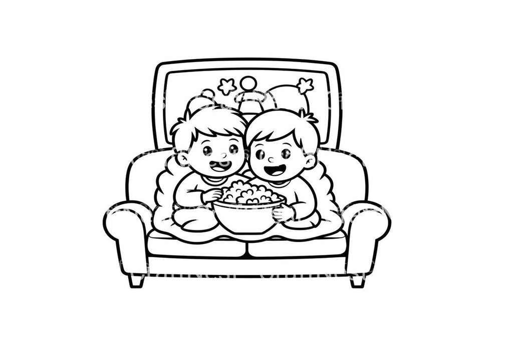 Cozy Christmas Movie Night Coloring Books