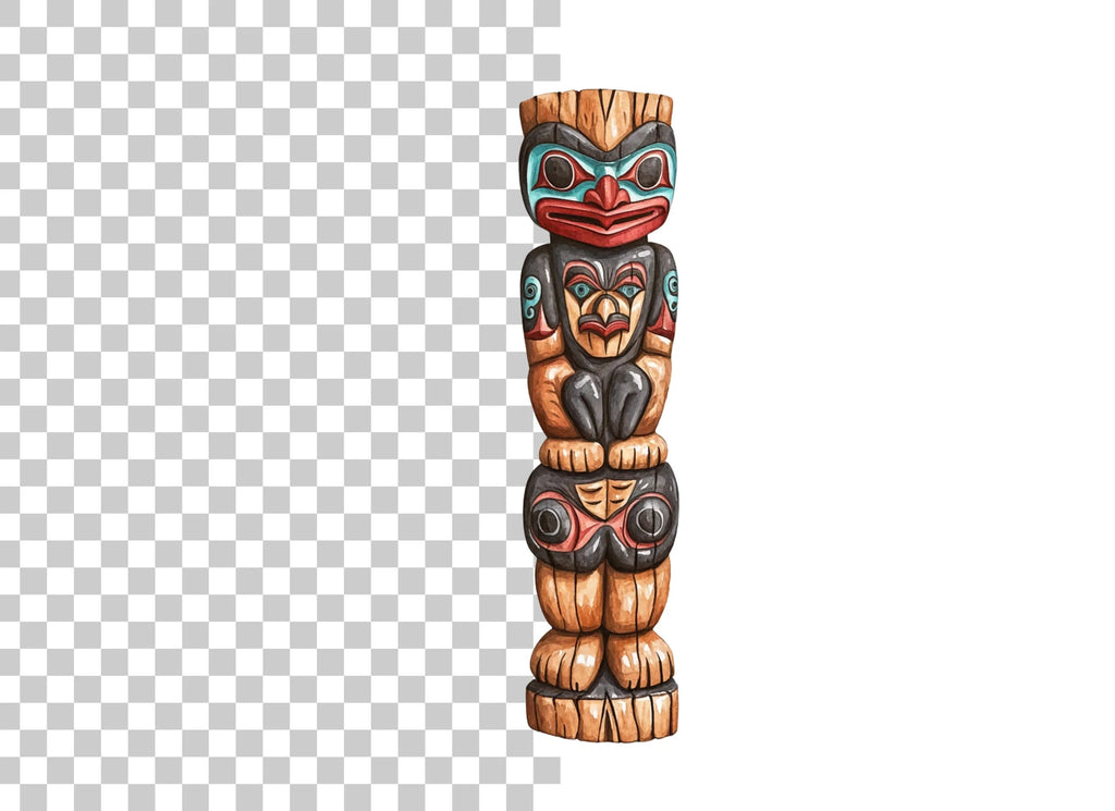 Traditional Totem Pole Clipart Bundle
