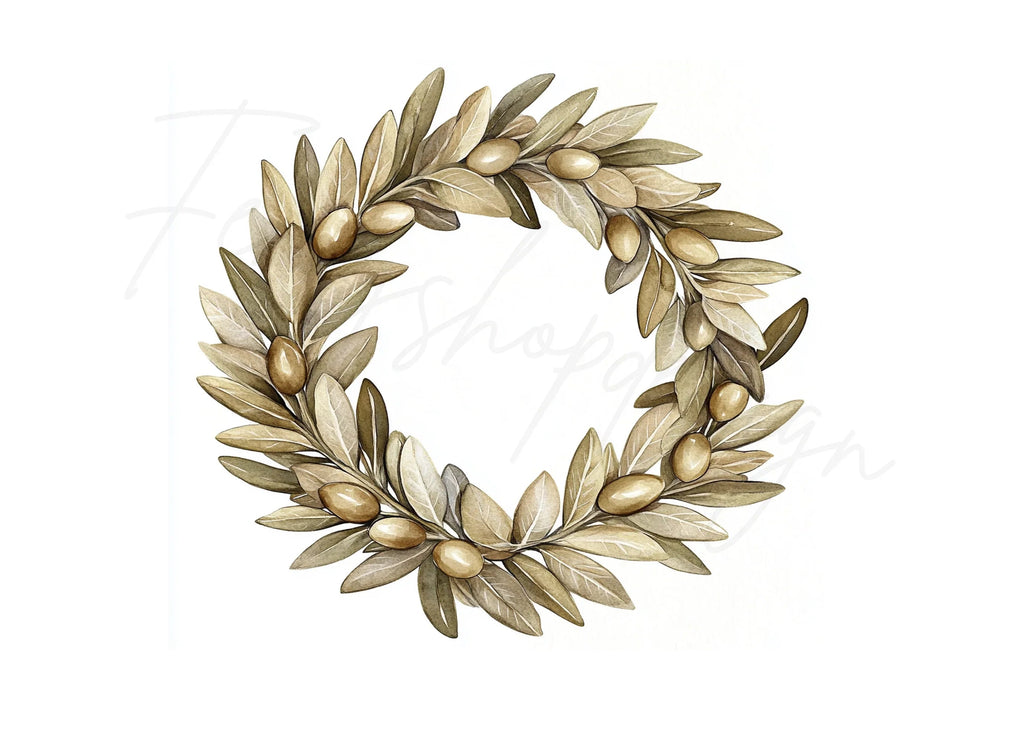 Olive Wreaths Clipart Bundle