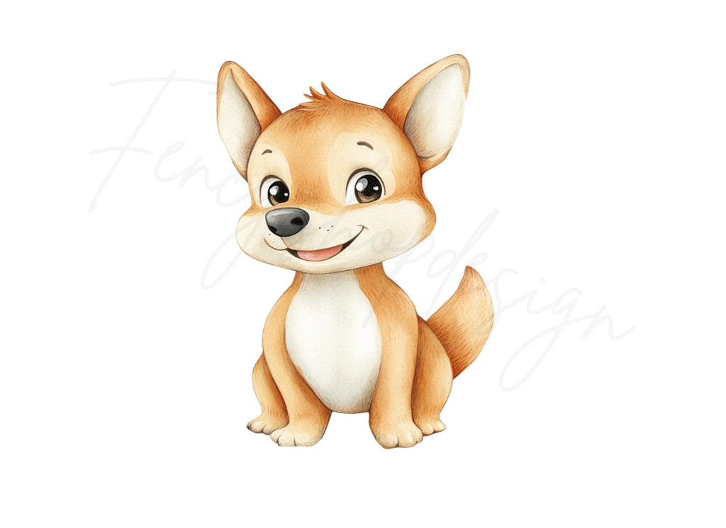 Cute Baby Fox Clipart Bundle