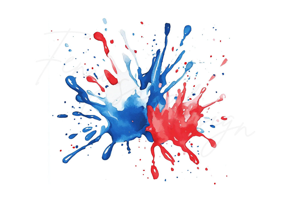 Red and Blue Splashes Clipart Bundle