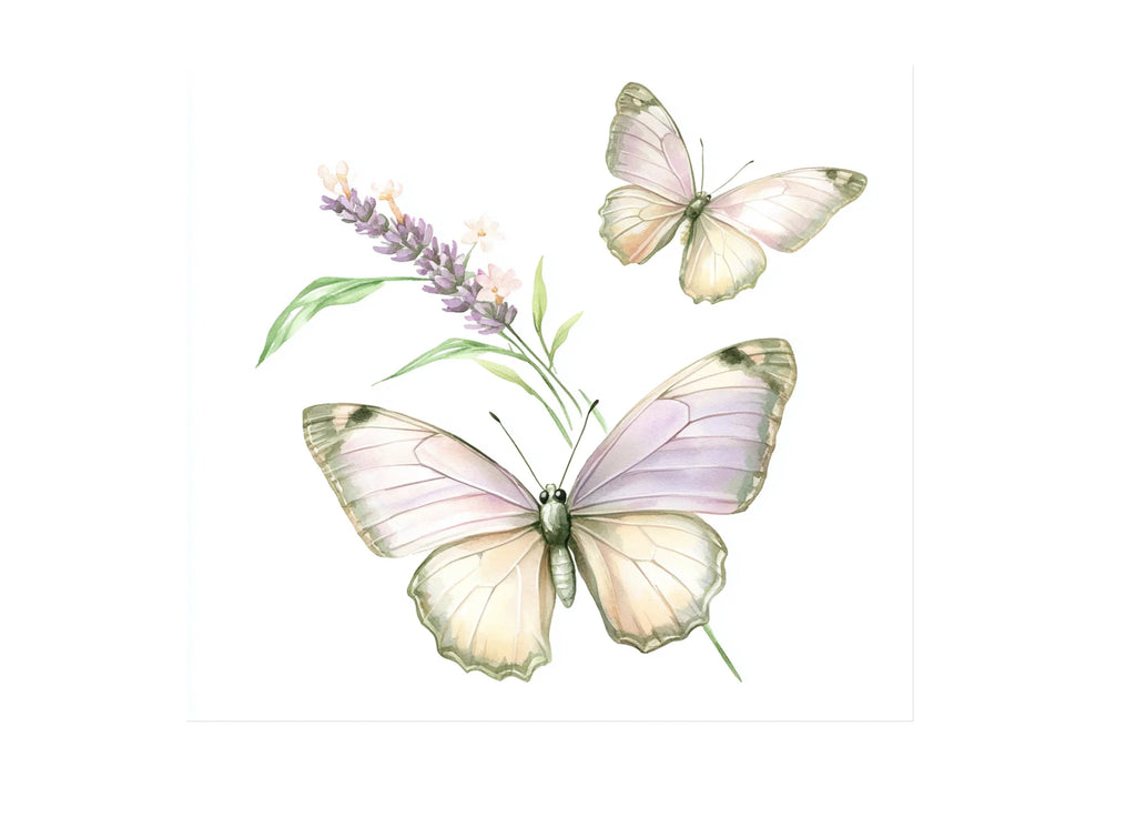 Lavender Butterfly Floral Clipart Bundle