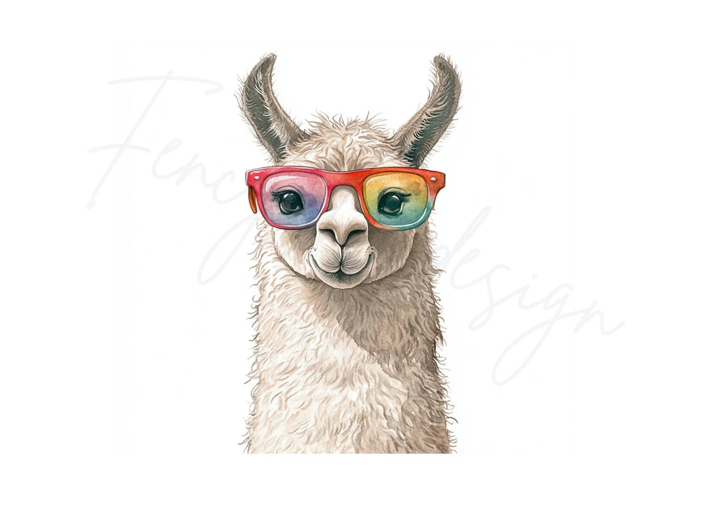 Cool Llama With Glasses Clipart Bundle