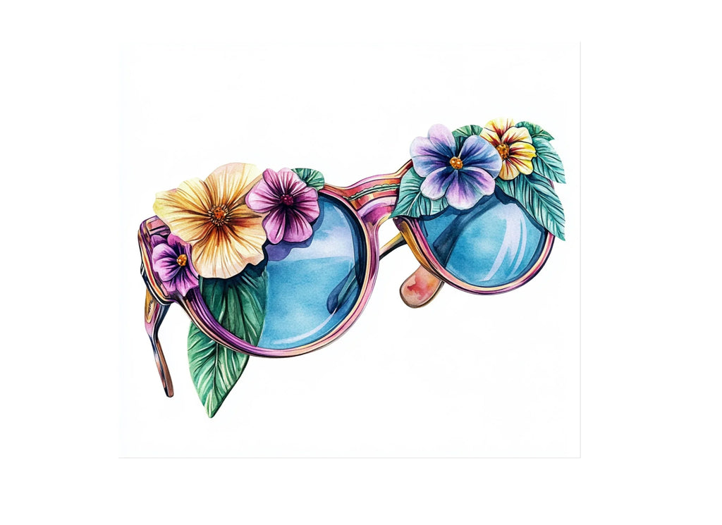 Summer Floral Sunglasses Clipart Bundle