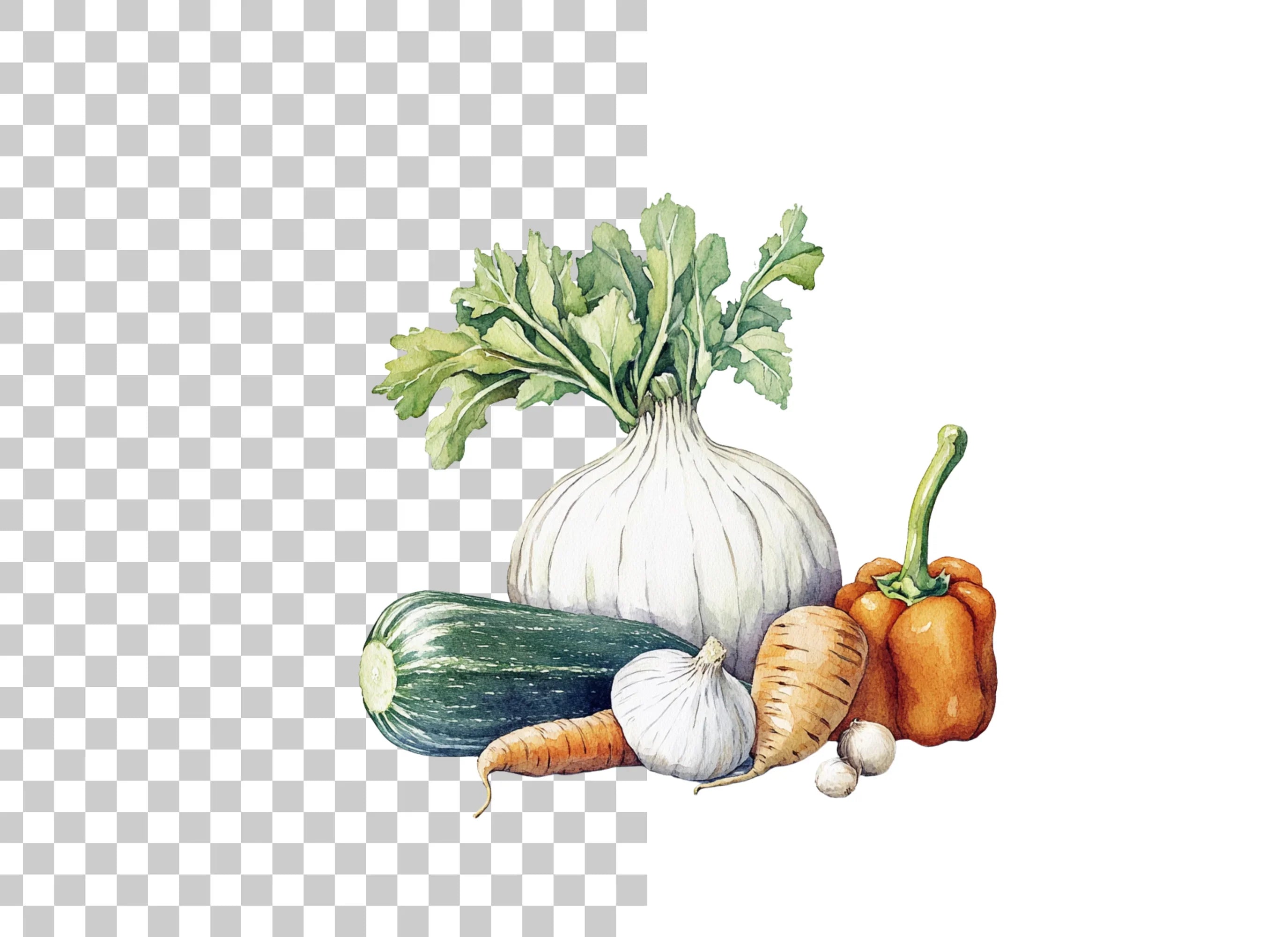 Fresh Garden Vegetables Clipart Bundle